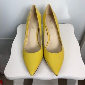 Yellow Nine West Kitten Heeled Pumps